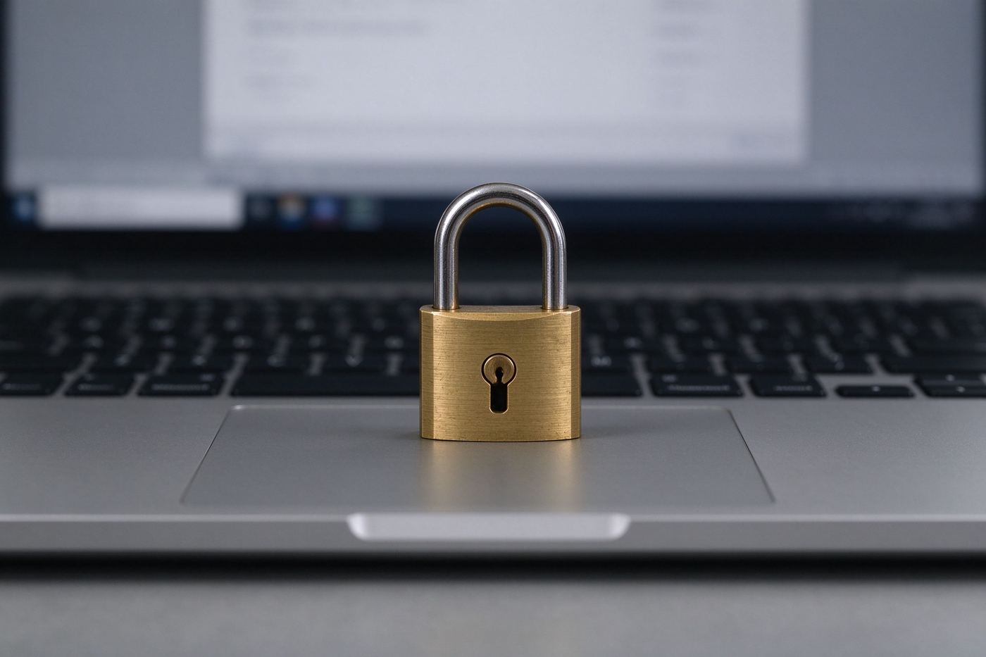 Small padlock on a notebook