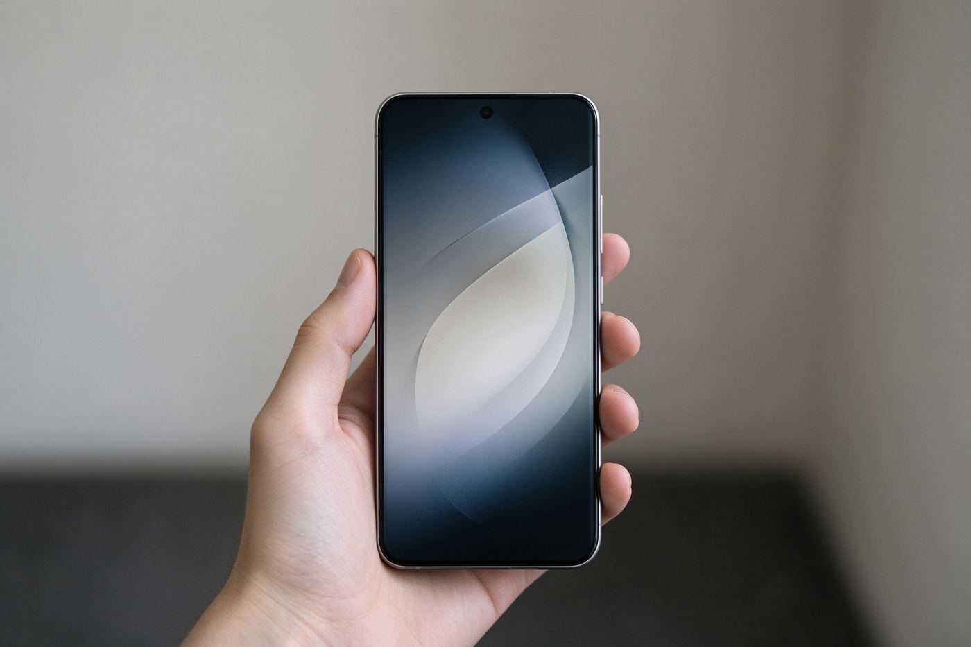 Hand holding a smartphone